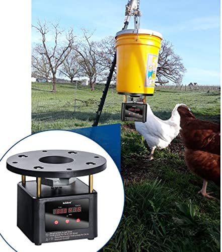 Automatic Chicken Feeder Timer, Briidea Poultry Feeder Motor and Timer Kit, Metal Spin Plate, Adjustable Mount, Ideal for Chickens, Ducks, Geese