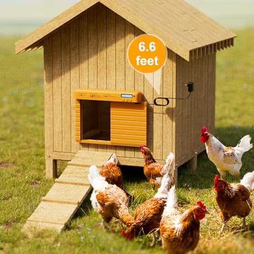 Automatic Chicken Coop Door Battery Powered with Timer & Light Sensor, LCD Display Chicken Coop Door with Timer & Light Sensor, Auto Chicken Door with Anti-Pinch Feature