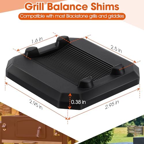 8 Pcs Griddle Leveling Shims Kit Compatible with Blackstone Griddle, Rubber Grill Levelers Outdoor for Most Grills, Keep Flat Top Grill in Level (Black)