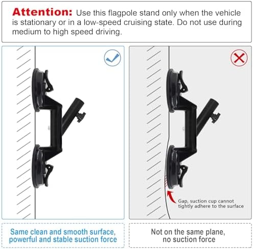 Quick Flag Mount for RVs, New Upgrade Suction Cup Flagpole Holder, Strong Suction Heavy Duty Metal RV Flag Pole Mount Compatible with Camper, Truck, Boats, Yachts