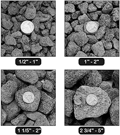 Stanbroil 10 Pounds Black Lava Rock Granules, Decorative Landscaping for Fire Bowls, Fire Pits, Gas Log Sets, Indoor or Outdoor Fireplaces(1 1/5" - 2")