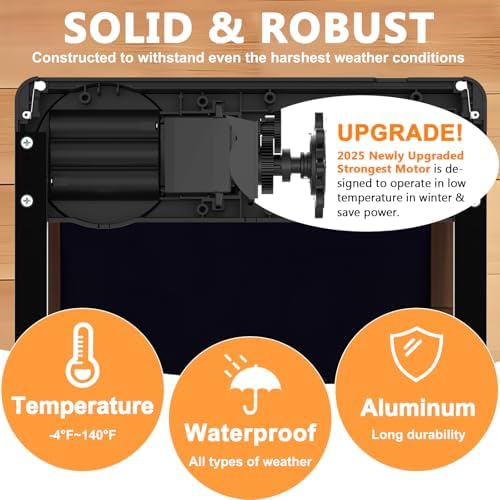 INNOLAND Automatic Chicken Coop Door - Large with Manual & Timer Mode, Automatic Chicken Door | Aluminum Alloy | Anti-Pinch | Large Programmable LCD Screen, Chicken Coop Door with Low Battery Warning