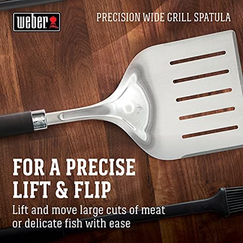 Weber Precision Grill Wide Spatula, Silver/Black