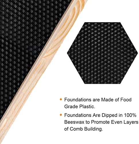 10-Frame Beehive Box Langstroth Deep Brood Box Dipped in 100% Beeswax Includes Wooden Frames & Waxed Foundations (Unassembled)