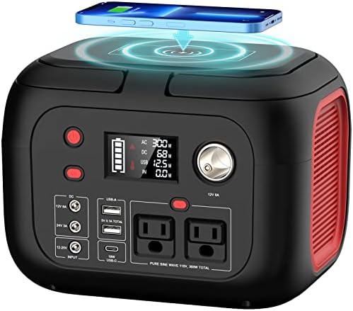 Portable Power Station 300W, 228Wh Solar Generator with 110V Pure Sine Wave AC Outlet, Backup Lithium Battery Generator for CPAP Outdoor RV Camping Emergency Home Use