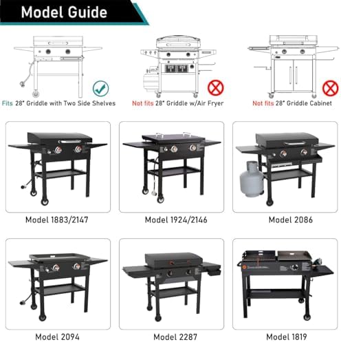 ZJYWSCH Griddle Cover for Blackstone 28" Griddle w/Hood Dual Shelf Flat Top Grill, fit Griddle Model 1883 1924 2094 2147 2207 2270 2287 2311 2325 2351 2355 2357 2367