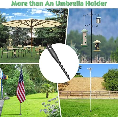 DEROFIT Portable Umbrella Base: Heavy Duty Sand Anchor for Umbrella, Flag, Christmas Tree, Fishing Rod - For Patio, Beach and Outdoor Use