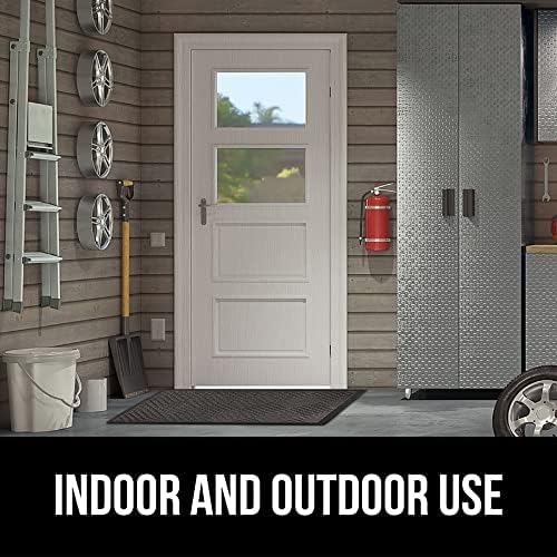 GORILLA GRIP 100% Waterproof All-Season WeatherMax Doormat, Durable Natural Rubber, Stain and Fade Resistant, Low Profile, Indoor Outdoor Door Mats, Easy Clean Patio Entrance Mat, 17x29, Gray Diamond