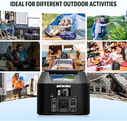 SinKeu Power Bank Station (38,400mAh), 128Wh Portable Power Station, LiFePO4 Battery, 200W Peak Solar Generator for Outdoor Camping, RV Traveling and Hurricane Emergency- Black
