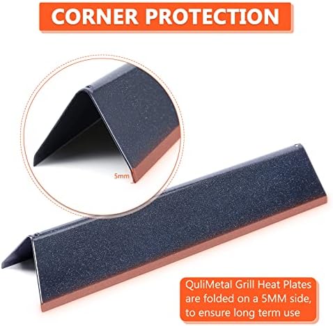 QuliMetal 15.3" Flavorizer Bars for Weber Spirit E-210, Spirit 200, GS4 Spirit II 200, Spirit II E-210 Series Grills with Front-Mounted Control, Porcelain Steel Replacements for Weber 7635 67045