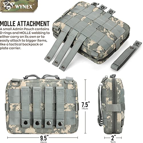 WYNEX Tactical Admin Molle Pouch, Medical EDC EMT Utility Bag Shell Design Attachment Pouches Hiking Belt Bags