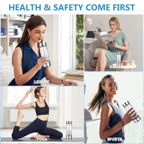 Hydrogen Water Bottle,Rechargeable Hydrogen Water Bottle Generator, Portable Hydrogen Water Ionizer Machine for Sports & Outdoors