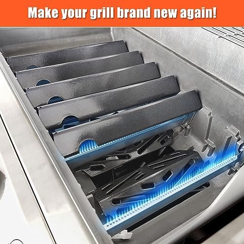 Grill Flavorizer Bars for Weber Genesis II E-410, S-410, LX E-440, S-440, Weber Genesis 2 66041, 66033, 66796, Heat Deflectors BBQ Gas Grill Replacement Parts, 17” Porcelain Steel Flavor Bars
