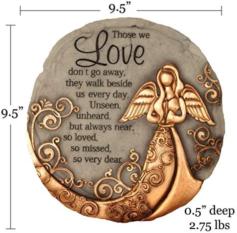 Spoontiques - Garden Décor - Bronze Angel Stepping Stone - Decorative Stone for Garden