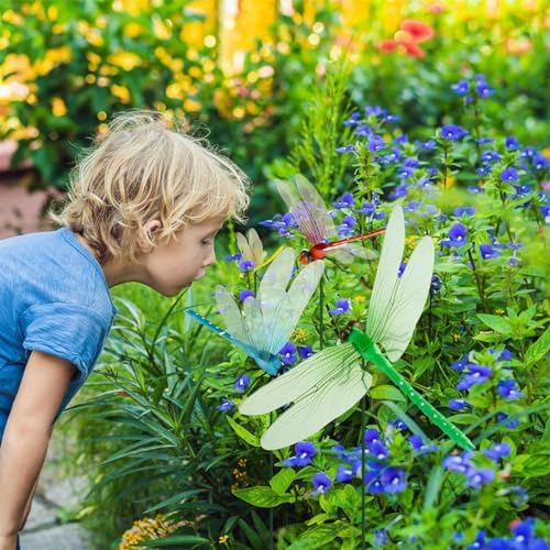 Outdoor Fake Dragonfly Rod Clip,Dragonfly Hat Clip,Dragonfly Clip Bug Repellent,Clip on Dragonfly for Hat,Dragonfly Hat Clip Bug Repellent,Dragonfly Clip-on,Outdoor Garden Decor(12pcs)