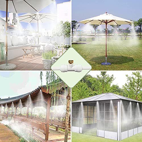 Mister System for Outside Patio 65Ft (20M), Outdoor Misting System, Patio Misters for Cooling, Backyard Water Mister Kit for Waterpark, Garden, Greenhouse, Canopy, Porch, Umbrella, Gazebo, Trampoline