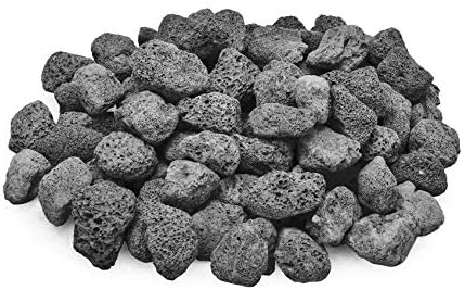 Skyflame 10LB Lava Rocks for Fire Pits, Fire Tables, Fireplaces, Garden Landscaping Decoration, Indoor and Outdoor Use, 1"-2" Natural Sizes, Black