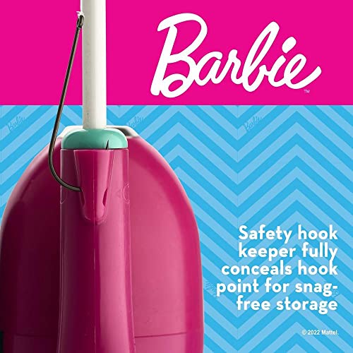 Shakespeare Mattel Barbie Kit 2'6" Spincast Combo for Kid, Gel-Tech Comfort Grip Handle, Safety Hook Keeper, Includes Practice Casting Plug
