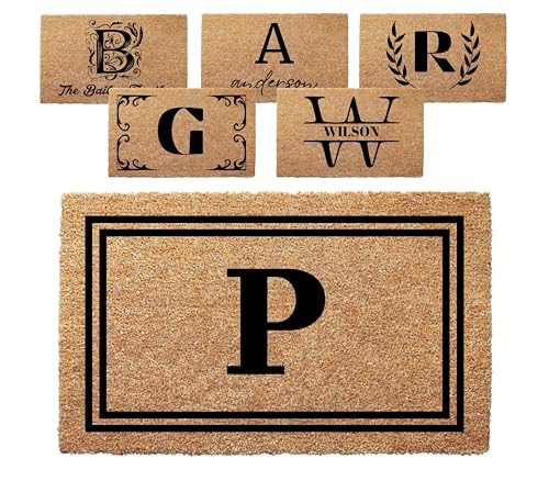 Personalized Door Mat with Monogram - Custom Doormat with Anti-Slip Backing - 3 Size Options - Family Doormat Custom Door Mats for Front Door Front Door Mat for Outdoor Decor