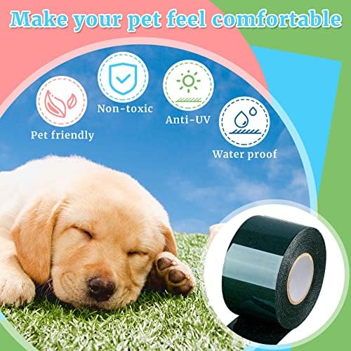 2 Rolls 2 in x 16.5 ft Double Sided Turf Tape for Artificial Grass Rug Self Adhesive Artificial Turf Tape for Lawn Garden Carpet Connecting Outdoor Carpet