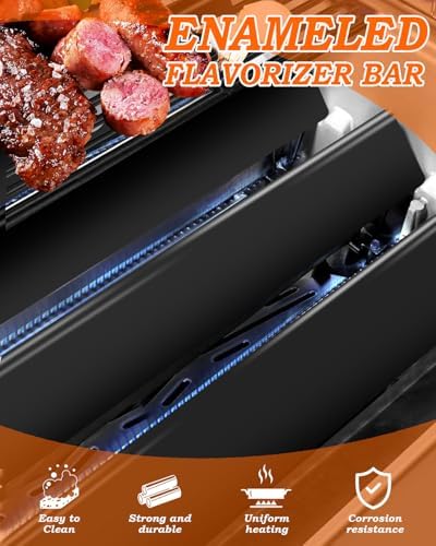 Flavorizer Bars 24.5 Inch for Weber Genesis Grill Parts Genesis 300 310 320 330 Series, Genesis E310 Grill Parts with Side Control, 5 Pcs Gas Grill Accessories for Weber 7539 7540