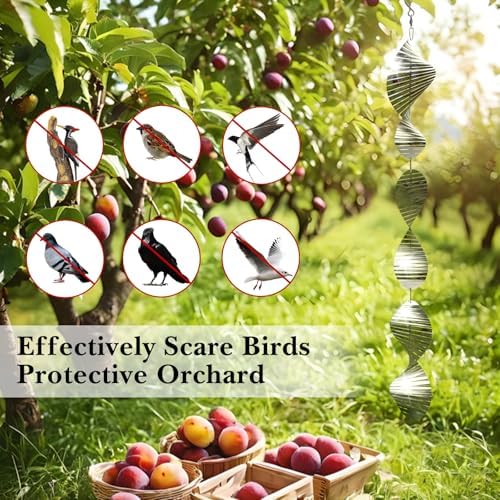Bird Deterrents for Outside Patio, Bird Scare Devices Set Highly Reflective 3D Wind Spinners Outdoor Garden Decor, Bird Reflectors to Keep Birds Away Window Roof Yard Orchards Deck 18 Discs 6 Pcs