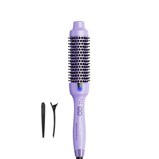 Wavytalk Updated Version Thermal Brush, Blowout Express 1.5 Inch Negative Ion Thermal Round Brush Creates Blowout Look, lonic Frizz Reduction Makes Hair Smoother (Lavender Purple)