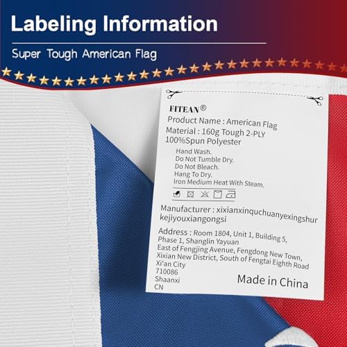 Super Strong American Flag,3x 5 American Flag Outdoor Heavy Duty,3by 5 US Flags with Embroidered Stars,3' x 5' For Outside,Embroidered USA 3x5