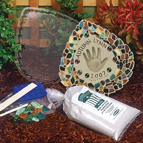 Midwest Products Milestones Decorative Mosaic Leaf Stepping Stone Kit for Flower Beds, Gardens, and Walkways - 901-11455