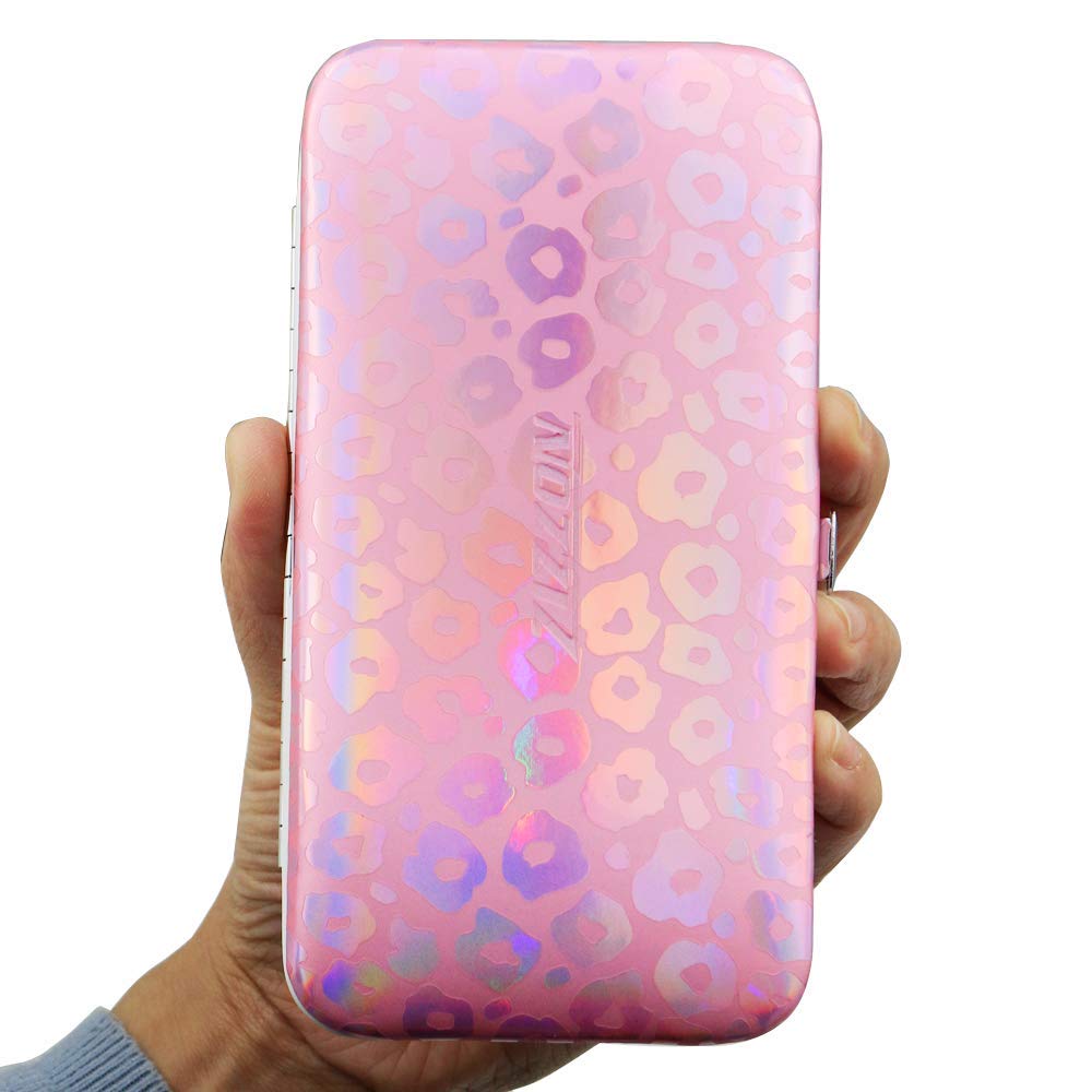 ZIZZON Nail Clippers Kit Manicure Pedicure Set with Holographic Case(Pink)