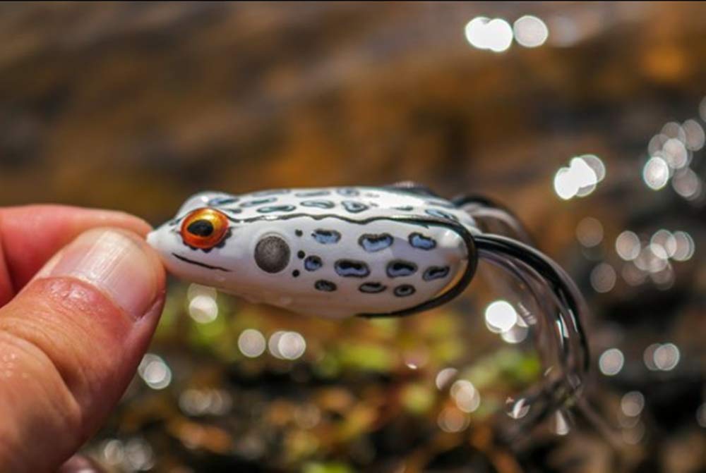 BOOYAH Pad Crasher Topwater Bass Fishing Hollow Body Frog Lure with Weedless Hooks, Sunburn