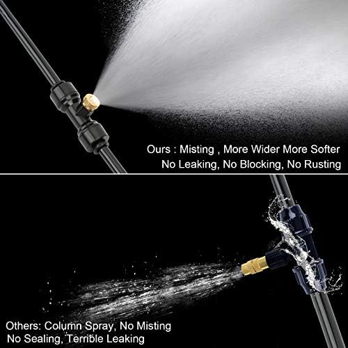 Misting Cooling System, DIY 65.6FT(20M) Misting Line +20 Brass Mist Nozzles+ a Brass Connector(3/4'') Outdoor Mister System for Patio Waterpark Garden Trampoline Greenhouse