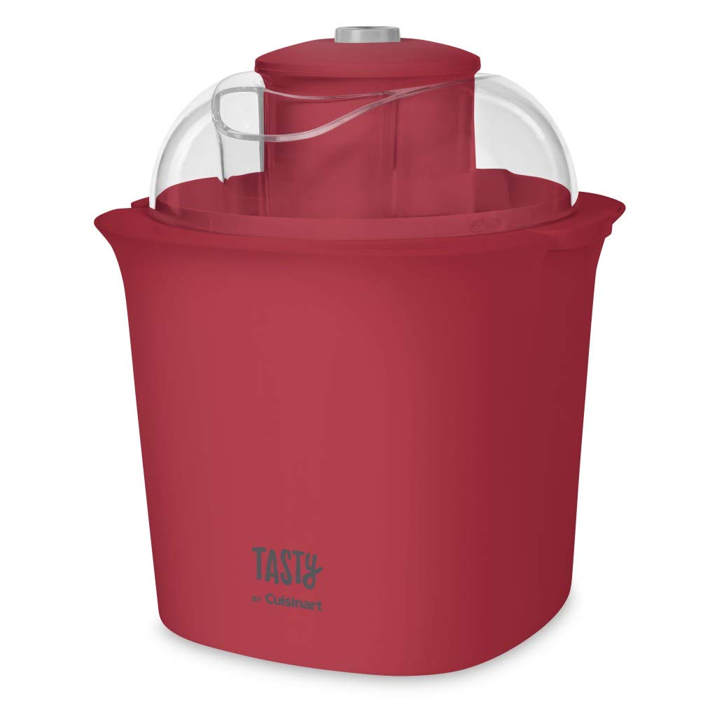 Tasty by Cuisinart ICM100TRD Ice Cream Maker, 8.71"(L) x 8.71"(W) x 10.49"(H), Red