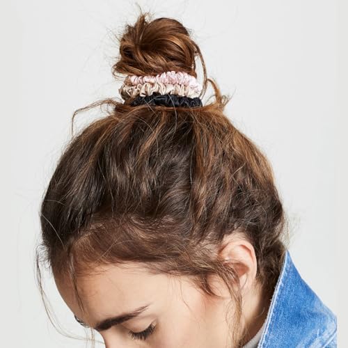LILYSILK Silk Hair Scrunchies/Ties for Frizz & Breakage Prevention, 100% Mulberry, No Damage, Elastic ponytail Holders, 1Pc, Claret