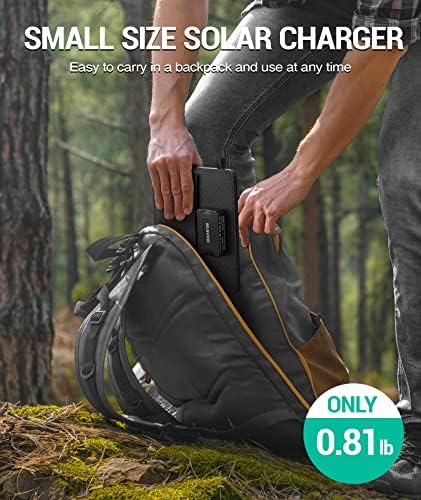 BLAVOR 10W Portable Solar Charger(5V/2A Max), Small Foldable Solar Panel with USB-C USB-A Outputs Compatible with Cell Phone Tablet, IPX4 Waterproof for Camping, Hiking, Backpacking