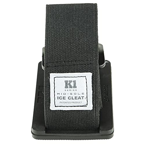 K1 Mid-Sole Ice Cleats - Rotatable Traction Aids For Shoes/Boots - Indoor/Outdoor, Climbing, Driving - High Profile - Black