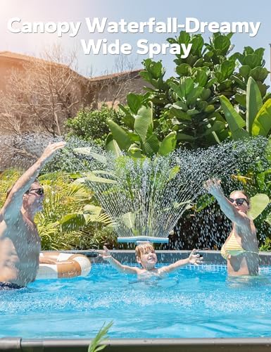 Pool Fountains for Above and In-ground Pools【Original by POOLHACKER】, Adjustable Whale Tail Waterfall Wide Width Pool Sprinkler Fountain for Relaxation & Cooling 10-20 Degrees