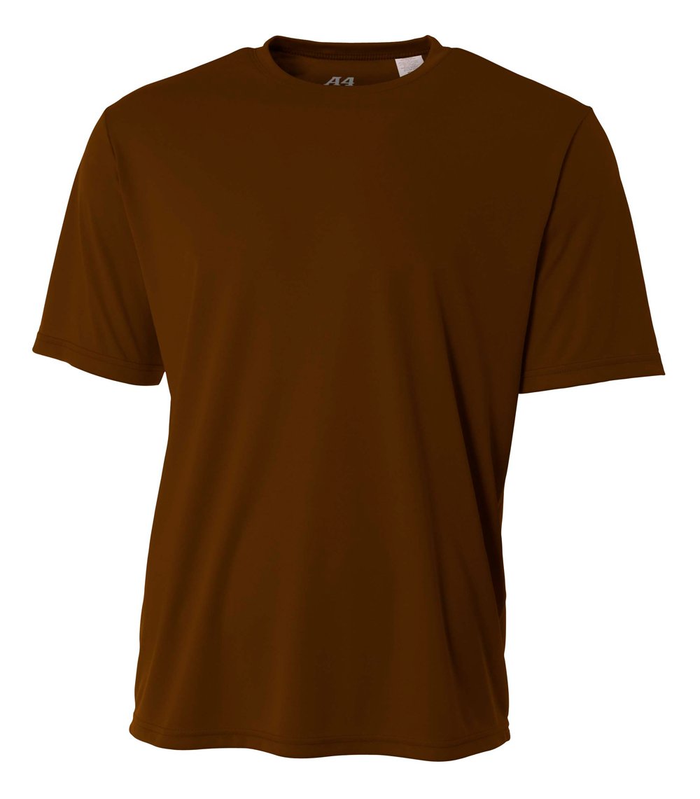 A4 Mens Cooling Performance Crew, Small, Brown