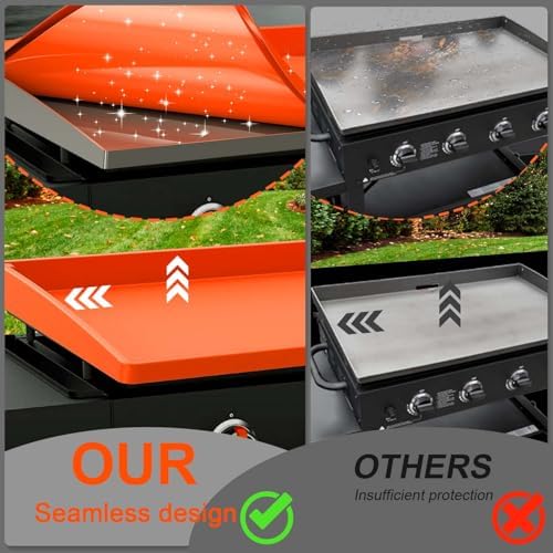 BANGIE Griddle Cover Mat for Blackstone 22 Inch Griddle Accessories | Full Wrap-Around Protection Silicone Mat for Griddle | Food Grade Silicone Grill Mat | ORANGE