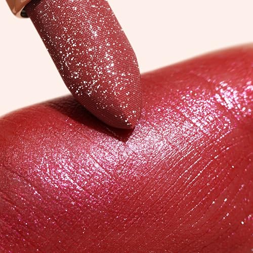Oulac Shimmer Lipstick for Women, Infinity High Shine Finish, Hydrating Lip Color Infused with Damask Rose Oil for All-Day Comfort, Gluten-Free Vegan Beauty, D04 Brunt Rose
