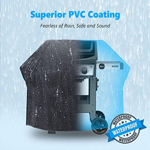 Grill Cover 60 Inch - Superior BBQ Cover for Weber Genesis 300 Series Gas Grill - 600D Outdoor Barbecue Covers for Weber Genesis ii 300, Dyna-glo, Char-Broil, Nexgrill, Monument and Brinkmann