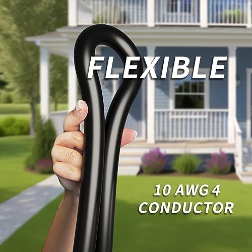 25FT 30 Amp Generator Extension Cord 4 Prong, NEMA L14-30P/L14-30R 10 Gauge STW 125/250V Twist Lock Generator Cord Heavy Duty, Black ETL Listed