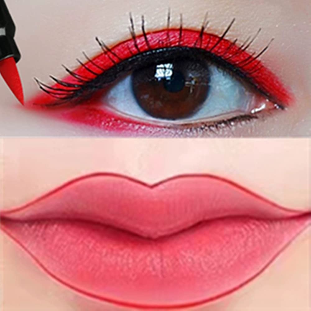 Go Ho 2PCS Waterproof Eyeliner Stamps,Red and Black Star Stamp Eye Liner,Double-side Long-lasting Liquid Eyeliner,Eye Face Tattoo Tools with Black&Red Star-shaped Fun Makeup