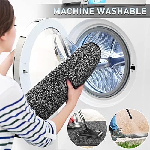 Mibao Front Door Mat, Dirt Trapper Welcome Mat for Outdoor Indoor, Non-Slip Waterproof Doormat, Durable Machine Washable Low Profile Entry Rug for Back Door Outside Patio Porch, 36" x 24", Grey