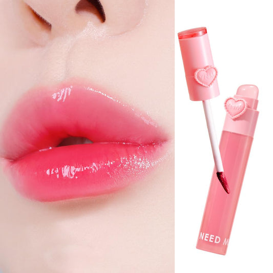 YNM Heart Jelling Tint (01 PEACH JELLING, 0.09 oz) Silicone Lip Brush Included, K-Beauty, Non-Sticky, Moisturizing, Smudge-Proof, Korean Lip Tint, Long-Lasting, Vivid Color