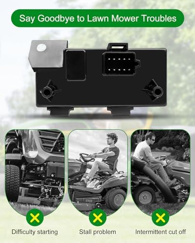 Electronic Control Unit Module Compatible with John Deere X300 X300R X304 X305R X310 X320 X324 X340 X360 X500 X530 X590 Lawn Garden Tractors, Saftey Module Switch Replace AM141075
