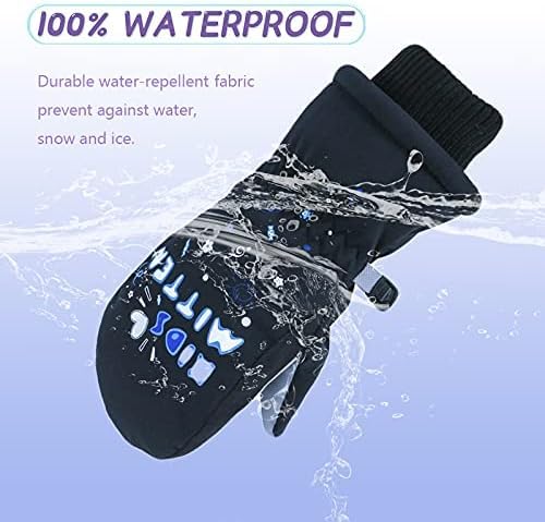 7-Mi Kids Mittens,Winter Snow Gloves Waterproof Warm Thick for Boys Girls Children Skiing Snowboarding 4-6 Years