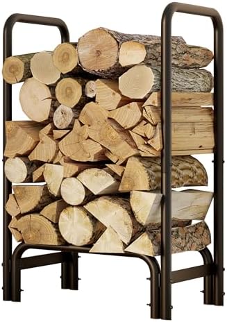 Fire Beauty Firewood Rack Log Holder,Log Storage Holder,Storage Rack,Firewood Stacker for Fireplace Indoor Outdoor(Small)