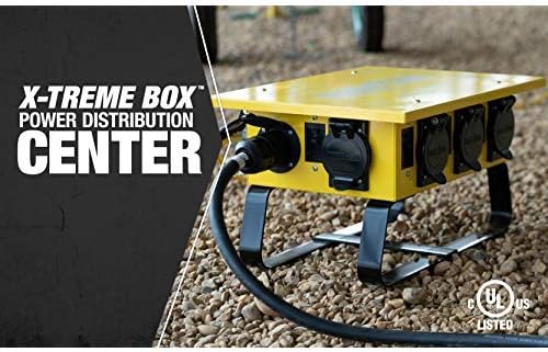 Southwire X-treme Power Distribution Box, Temporary Power Box, 50-Amp, 125/250V, GFCI 6506UGSX