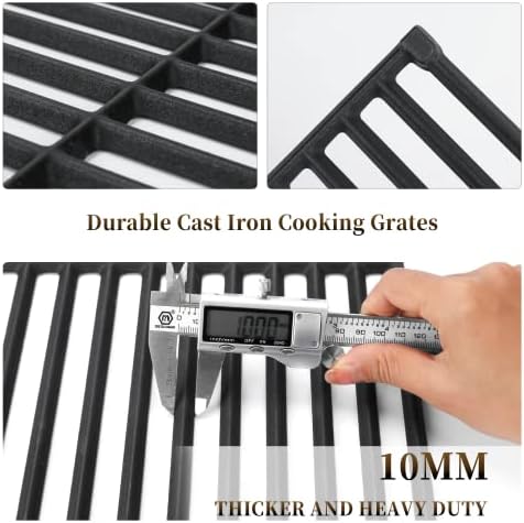 Hisencn Cooking Grates for Monument Grills 24367 35633 17842, Cast Iron Grates for Dyna Glo DGE530SSP DGE530SSP-D BGE530PSP DGF530SRP DGE530SSP-1, Replacement Parts for Monument Grills, 3 Pack